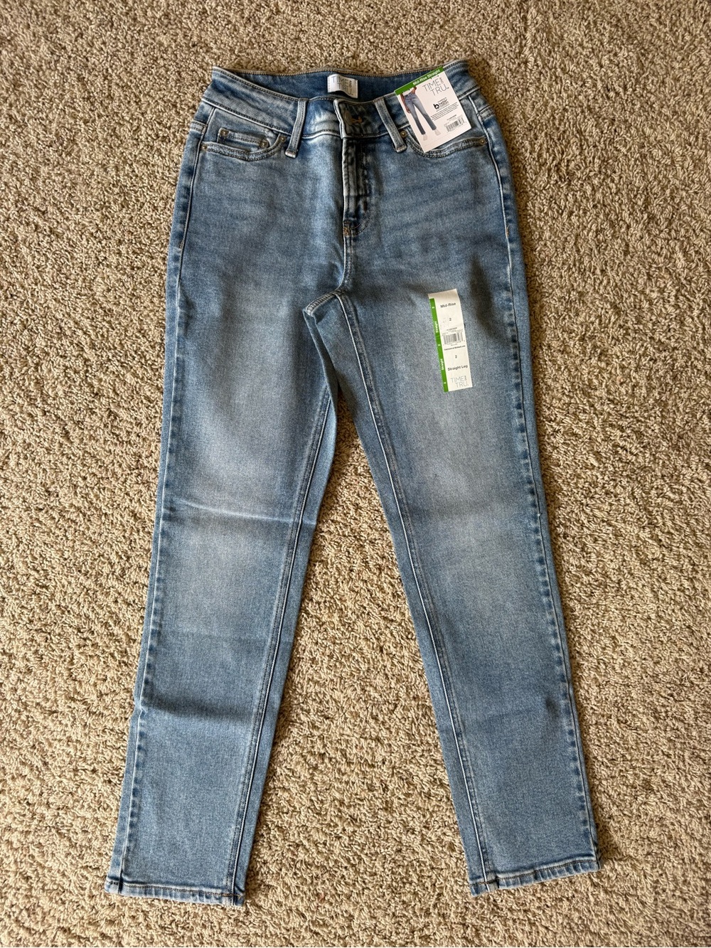 Women’s Light Blue Mid-Rise Straight Leg Jeans
